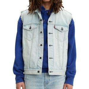 NWT Levi's Trucker Denim Jean Jacket Vest Light Stone Wash Rare/Sold out…